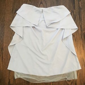 Strapless Blue Ruffled Dress